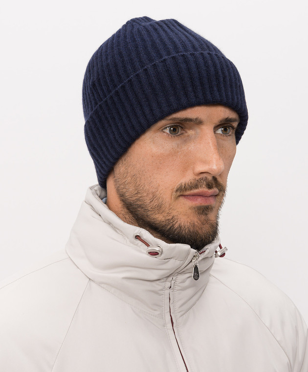 Brunello Cucinelli Синяя шапка из кашемира M2293900 изображение 2