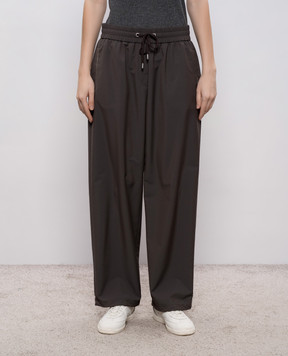 Peserico Коричневые брюки с шерстью A0409802561