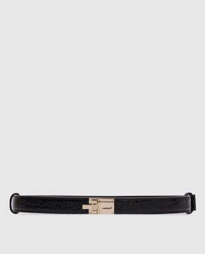 Tom Ford Чорний шкіряний регульований пояс з тисненням під шкіру крокодила WB335LCL395P