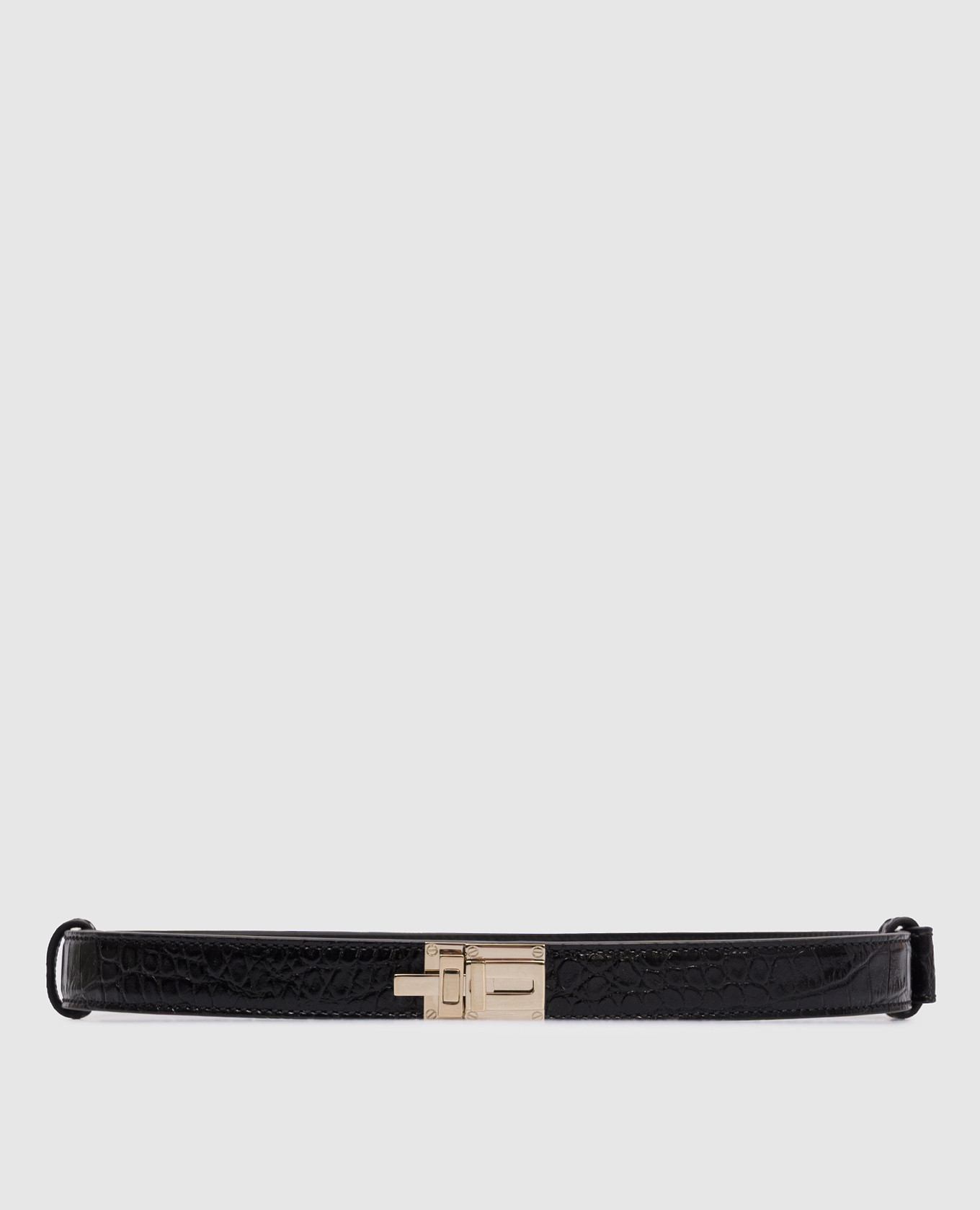 

Черный кожаный регулируемый пояс с тиснением под кожу крокодила, Ремни