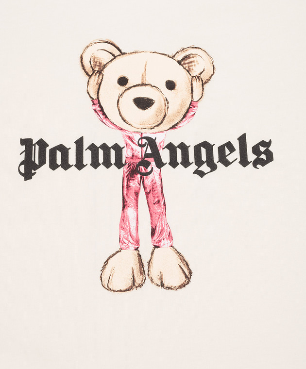 Palm Angels Дитяча бежева футболка з принтом PGAA001S26JER002 зображення 3