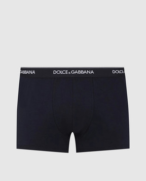 Dolce&Gabbana Набір синіх трусів-боксерів з візерунком логотипа M9C07JONN95