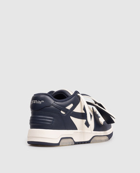 Off-White Синие кожаные кроссовки Out Of Office с логотипом OWIA259F25LEA0020348