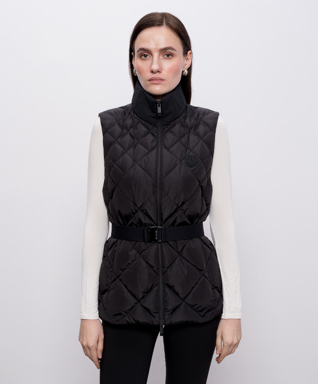 Moncler Черный пуховый жилет с нашивкой L10931A00038539ZD изображение 3