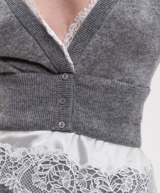 Ermanno Scervino Сірий джемпер з кашеміру з мереживом D492N300APPYU зображення 5