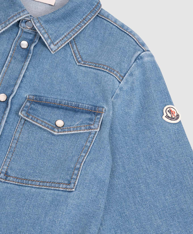 Moncler ENFANT Дитяча синя джинсова сорочка з нашивкою L29542F00001598A1 зображення 3