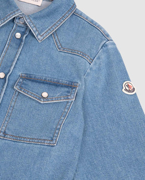 Moncler ENFANT Детская синяя джинсовая рубашка с нашивкой L29542F00001598A1