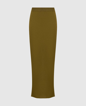 Balmain Юбка цвета хаки в рубчик SK0000000083