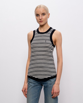 Saint Laurent Майка в смужку з вишивкою Cassandre 743660Y37KT