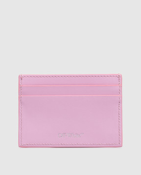 Off-White Рожевий шкіряний картхолдер Diag OWND04DS26LEA003
