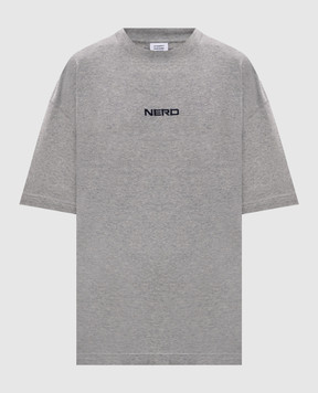Vetements Серая меланжевая футболка с вышивкой ME76TR207G