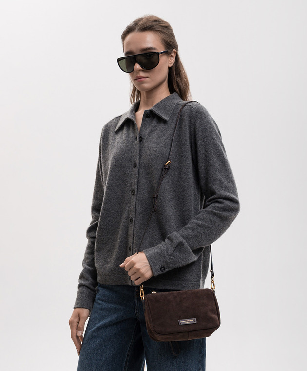 Gianni Chiarini Коричневая замшевая сумка кросс-боди Nora BS10224CMPL изображение 2