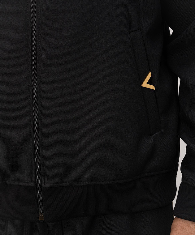 Valentino Чорна спортивна куртка з тасьмою 9V3MF30FBGQ зображення 5