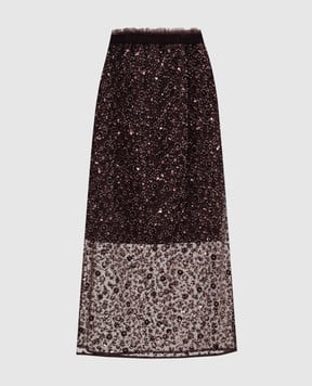 Twinset Бордова спідниця з паєтками 252AP2270