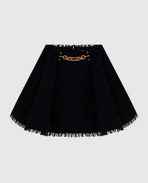 Balmain Черная твидовая юбка мини GF1LBB34XL81