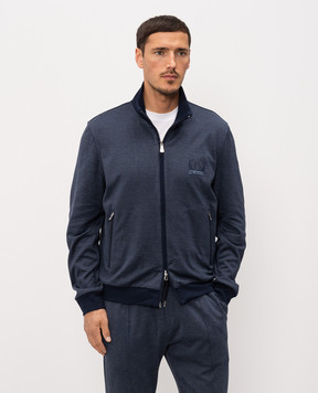 Bilancioni Синяя спортивная куртка с шелком BE26CJ3TE7