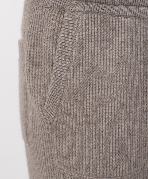 Brunello Cucinelli Бежевые джоггеры из кашемира M22704849G изображение 4