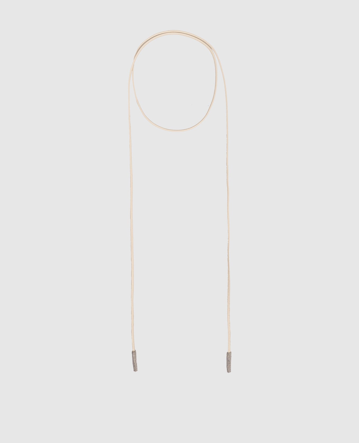 Бежевый кожаный пояс с цепочкой мониль