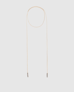 Peserico Бежевий шкіряний пояс з ланцюжком моніль A32603C0CC791