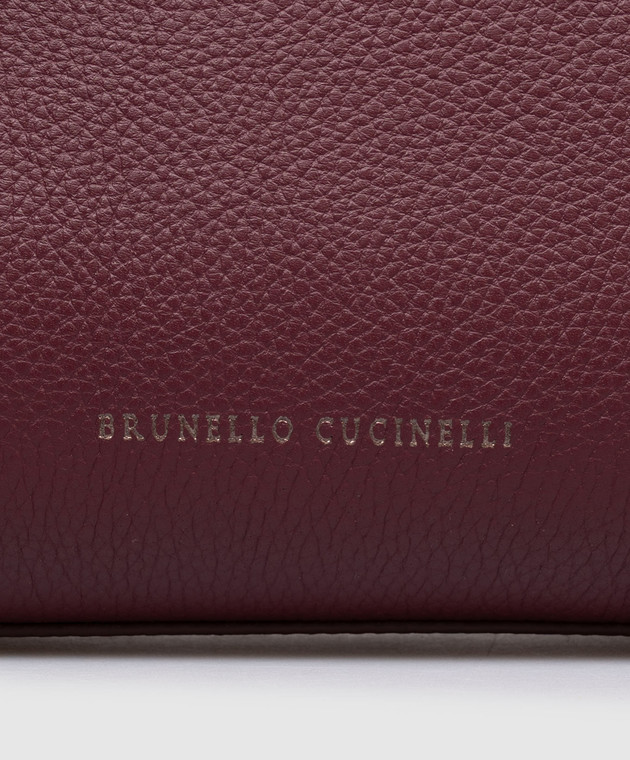 Brunello Cucinelli Бордовий шкіряний клатч MBDKB2785P зображення 4