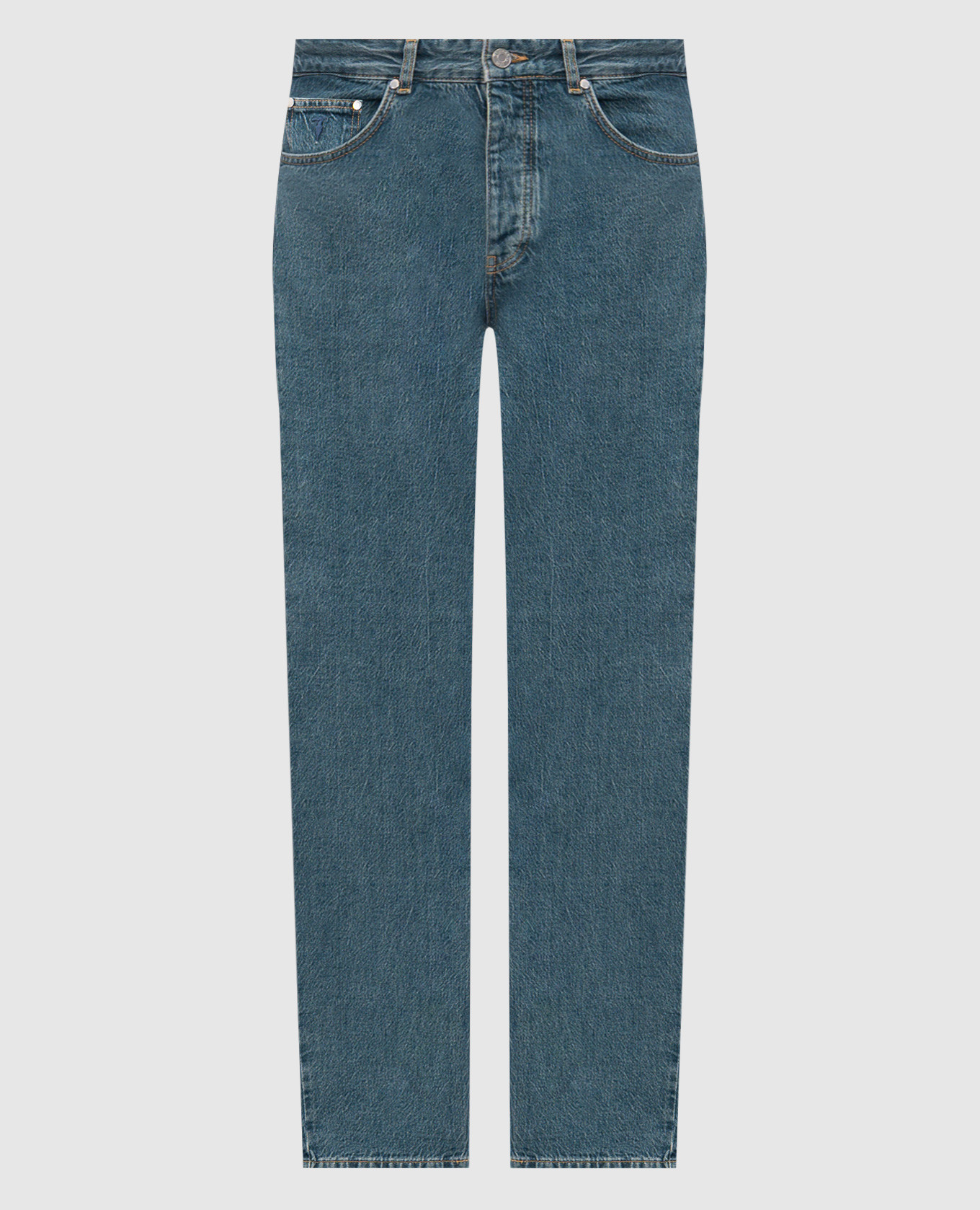 

Синие джинсы с логотип патч, Синий, Зауженные джинсы