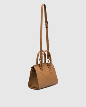 Gianni Notaro Коричневая кожаная сумка-сетчел Ruga 414RUGAORO