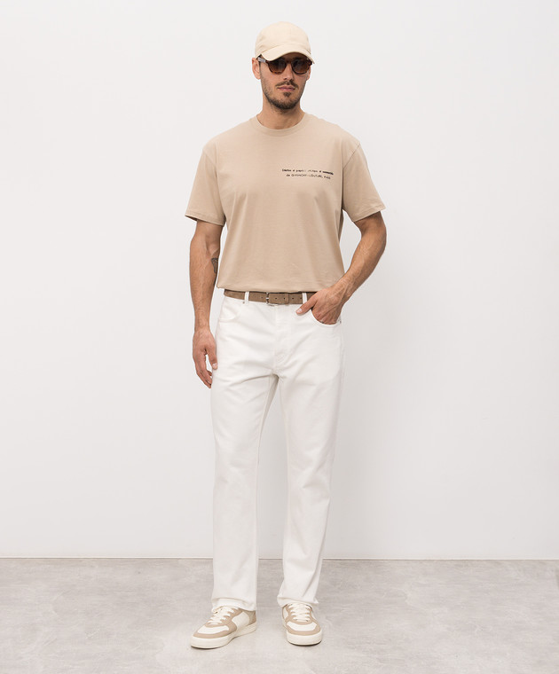 Givenchy Бежевая футболка с принтом BM71NK3YUE изображение 2