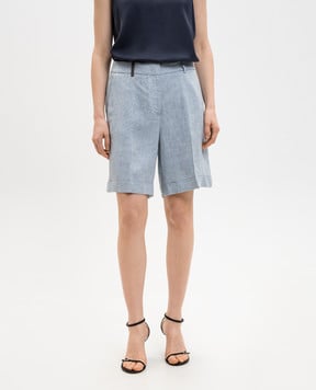 Peserico Блакитні шорти з льону з відворотами P0414002598