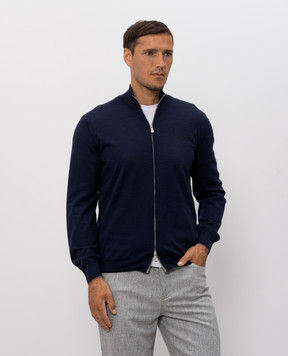 Brunello Cucinelli Кардиган синій з вовни та кашеміру M2400106