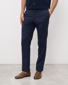 Stefano Ricci Синие брюки из шерсти M1T80A0000W501