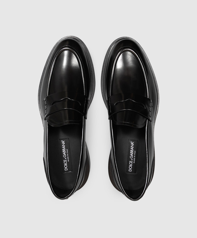 Dolce&Gabbana Черные кожаные глянцевые лоферы A30267A1203 изображение 4
