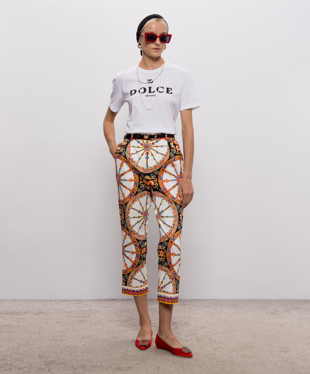 Dolce&Gabbana Белая футболка с принтом логотипа F8W56ZFU7EQ изображение 2