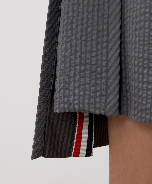 Thom Browne Сіра спідниця-плісе з вовни та шовку FGR082B06455 зображення 5