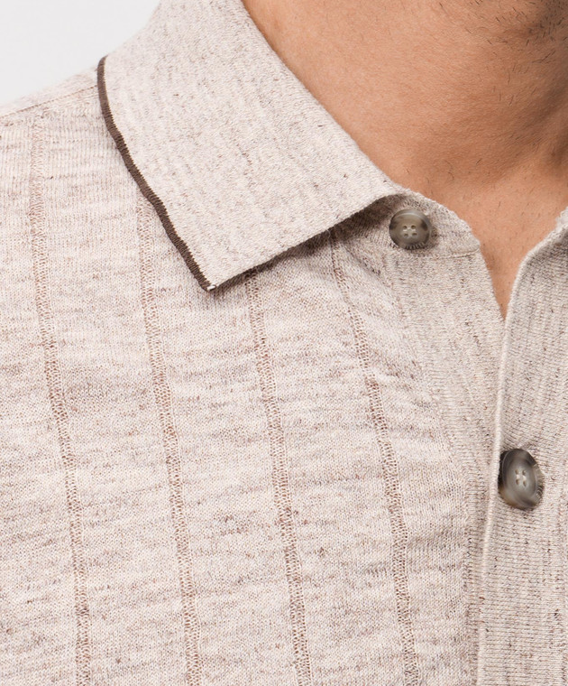 Peserico Бежева сорочка з льоном R59505F129316A зображення 5