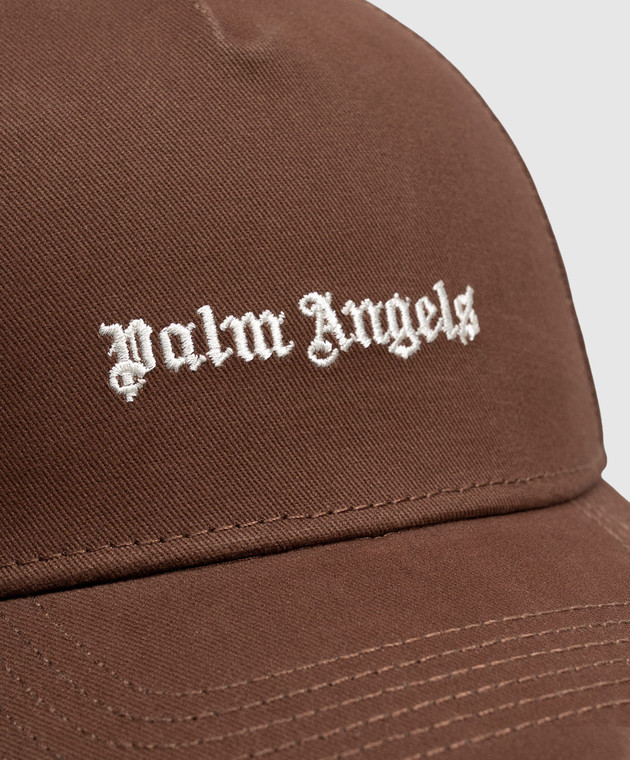 Palm Angels Коричнева кепка з вишивкою логотипа PAMLB001FB001m зображення 4