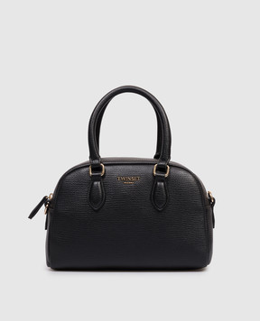 Twinset Черная сумка-тоут с фактурным логотипом 261TB7231
