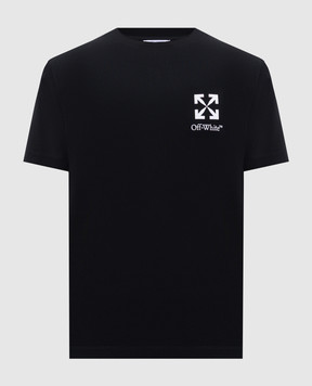 Off-White Чорна футболка з принтом емблеми 44MAA027F5J00F