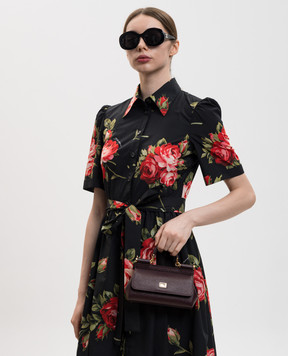 Dolce&Gabbana Фіолетова шкіряна сумка-міні Sicily з логотипом BB7116B1001