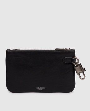 Dolce&Gabbana Чорний шкіряний клатч з логотипом BP3446AH850