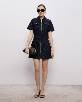 Casablanca Чорна джинсова сукня-сорочка Heatmap у візерунок WSP26DR18901