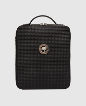 Stefano Ricci Чорна шкіряна сумка з фактурною емблемою ND218I1GTPVH