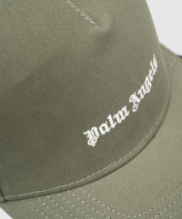 Palm Angels Кепка цвета хаки с вышивкой логотипа PMLB104S26FAB005I изображение 4
