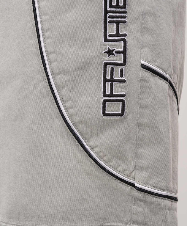 Off-White Серые шорты с вышивкой 44MCL004S26F001 изображение 5