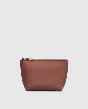 Brunello Cucinelli Терракотовый кожаный клатч с логотипом MWCAM2716