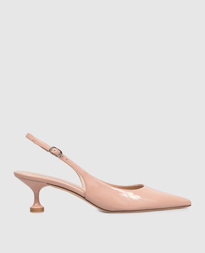 Stuart Weitzman Бежеві шкіряні лаковані слінгбеки STUARTINI SM912