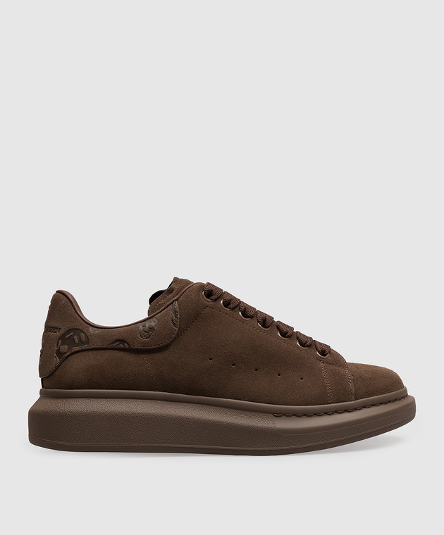 Alexander McQueen Коричневые замшевые кроссовки Oversized 553680WIALF