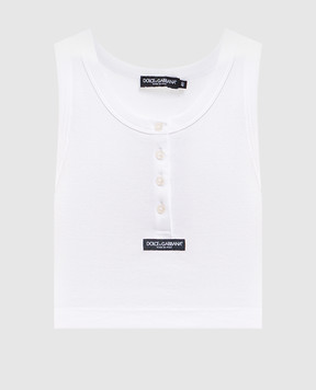 Dolce&Gabbana Білий топ з ґудзиками F8W42TFU7AV