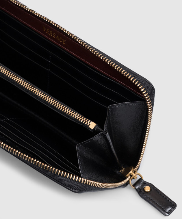 Versace Черный кожаный кошелек Severe 10241881A18568 изображение 3