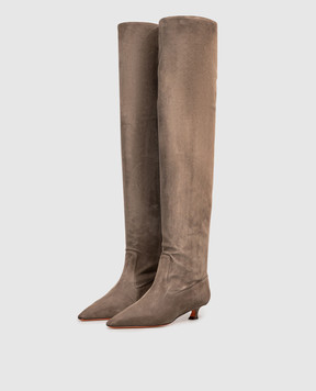 Santoni Коричневые замшевые ботфорты WSTI72408HI2SAEA