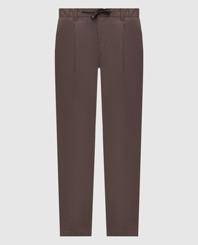 Herno Коричневі штани з металевою пластиною з логотипом PT000166U13164Z